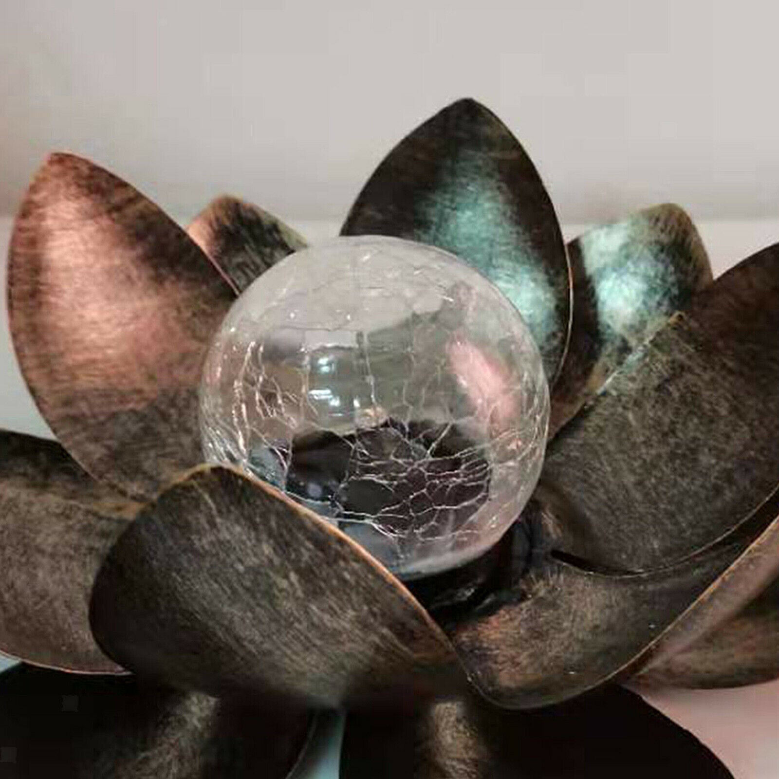 Solar Glass Lotus Solar Courtyard Lamp Outdoor Garden Decoration Light