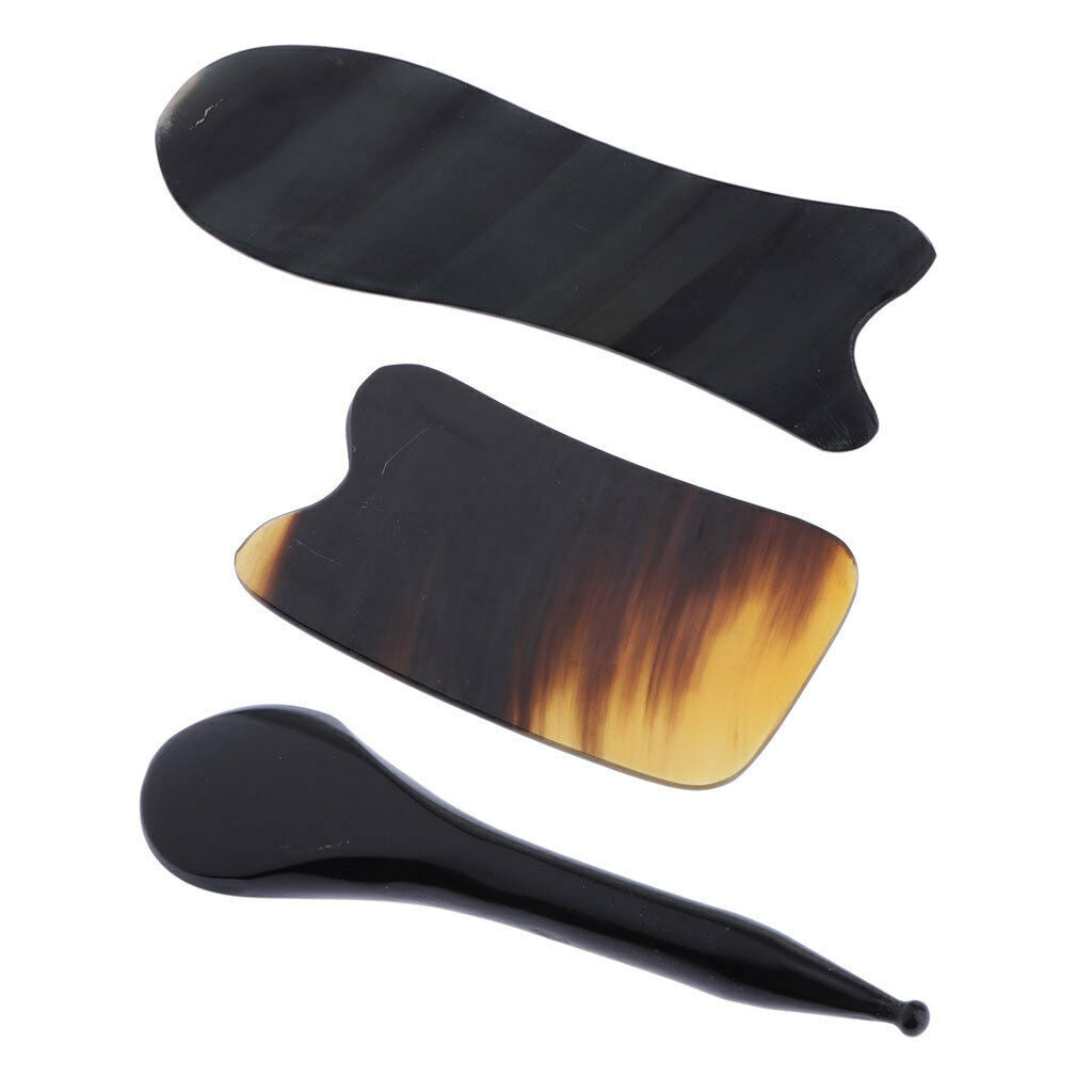 3 Pieces Natural Scraping Board for Facial Gua Sha Scraping Massager