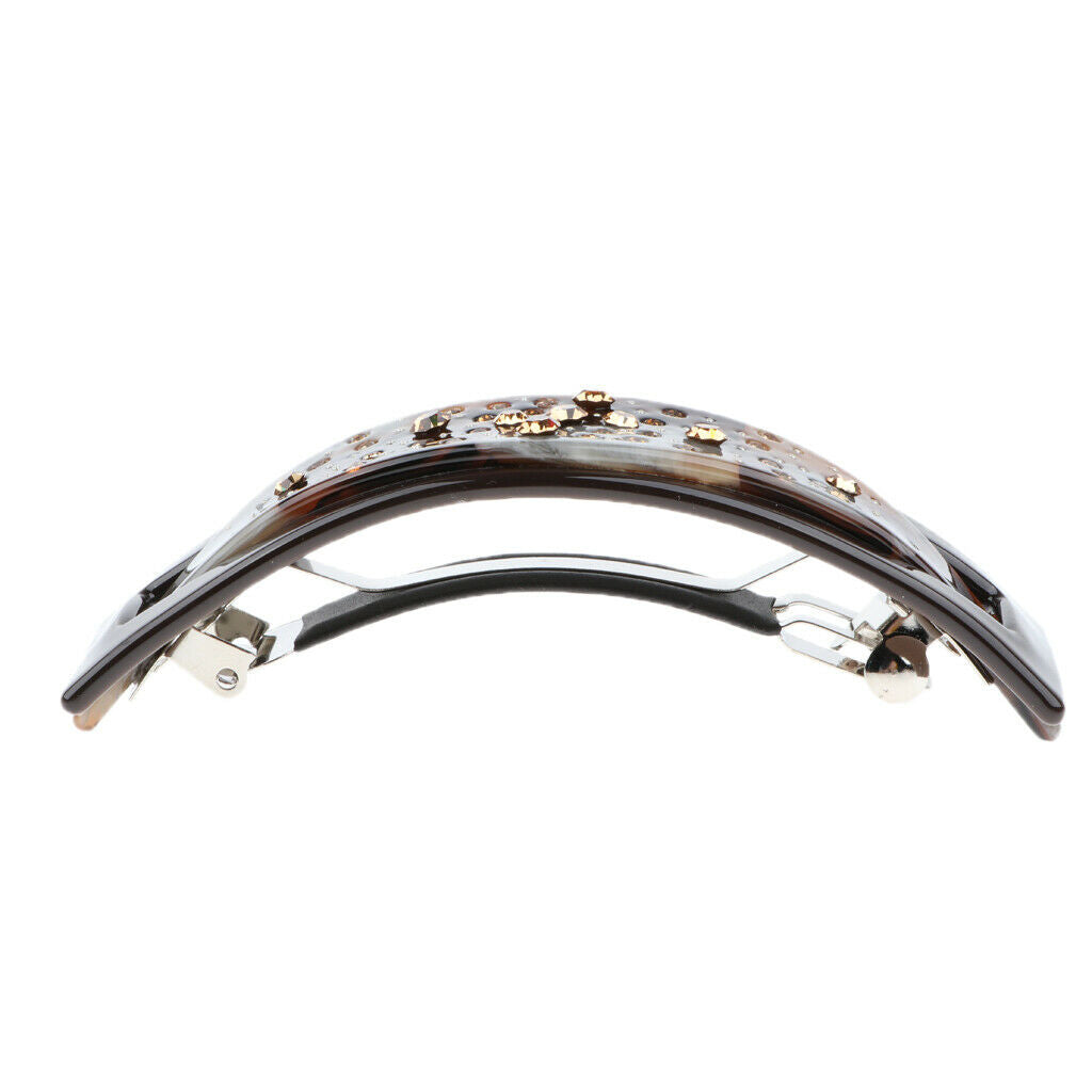 2Pcs Big French Acetate Hairclip Automatic Barrette Women Thick Hair Hairpin