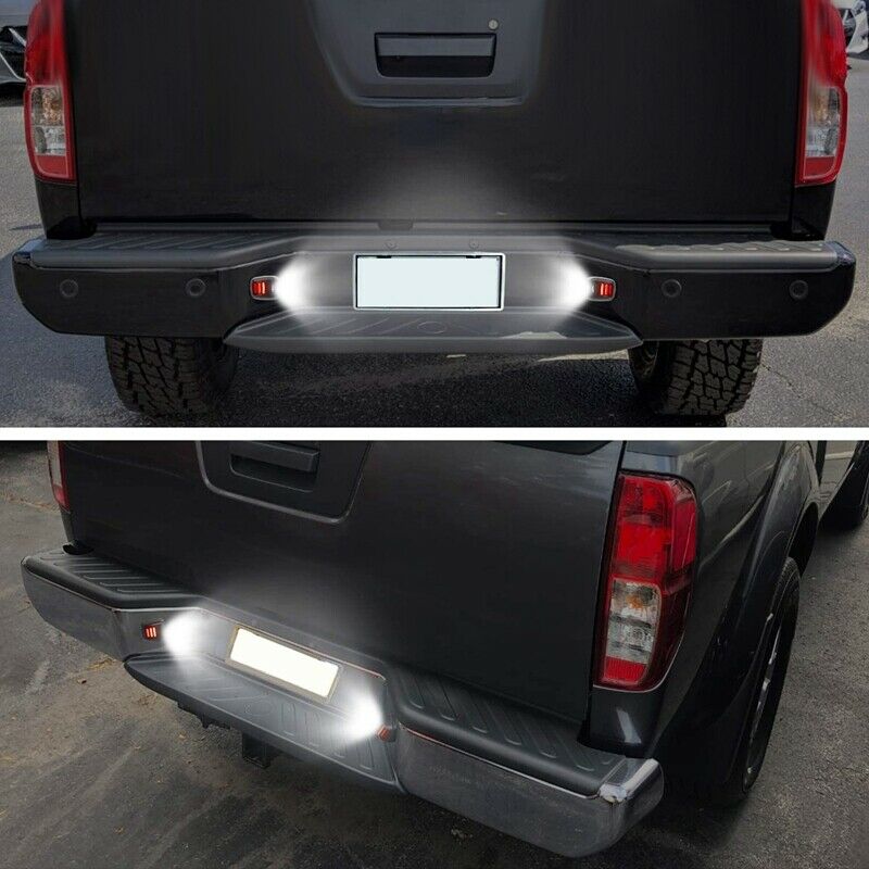 2Pcs Red Tube SMD LED License Plate Light for  Navara D40 2005-2016 R6X8