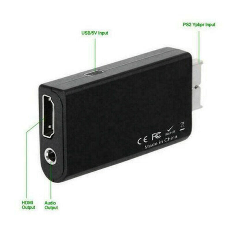 for HDTV Monitor PS2 to HDMI Video Converter Adapter with 3.5mm Audio Output