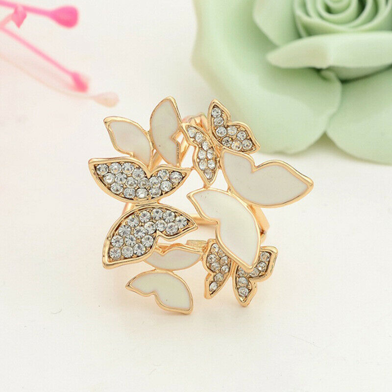 Crystal Silk Scarf Clip Buckle Holder Butterfly Brooch Pins Jewelry Gift