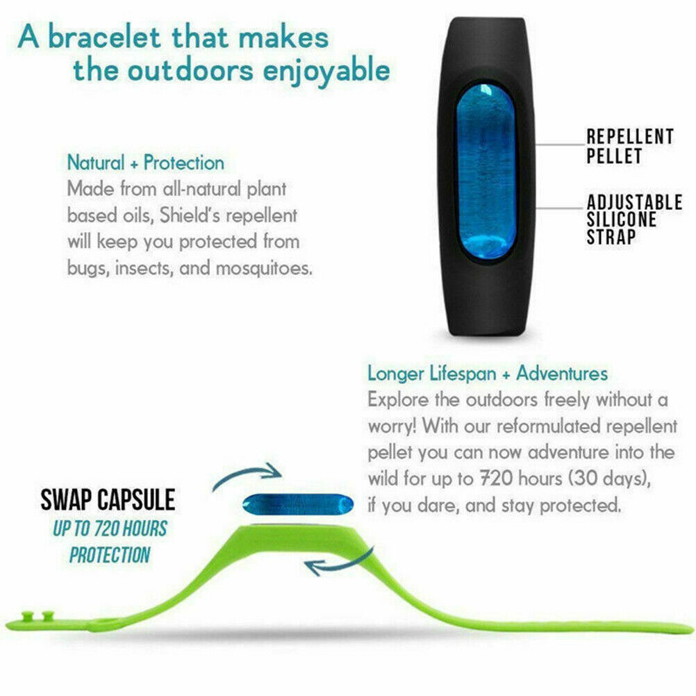 5pcs Anti Mosquito Insect & Bug Repellent Bracelet Bands Silicone Wristband g NC
