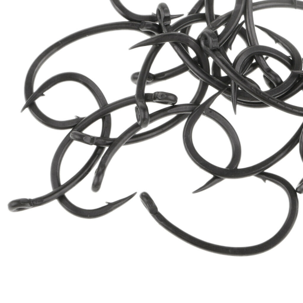 30Pcs High Carbon Steel Fishing Hooks Barbed Hooks Circle Hook  16.5x10mm