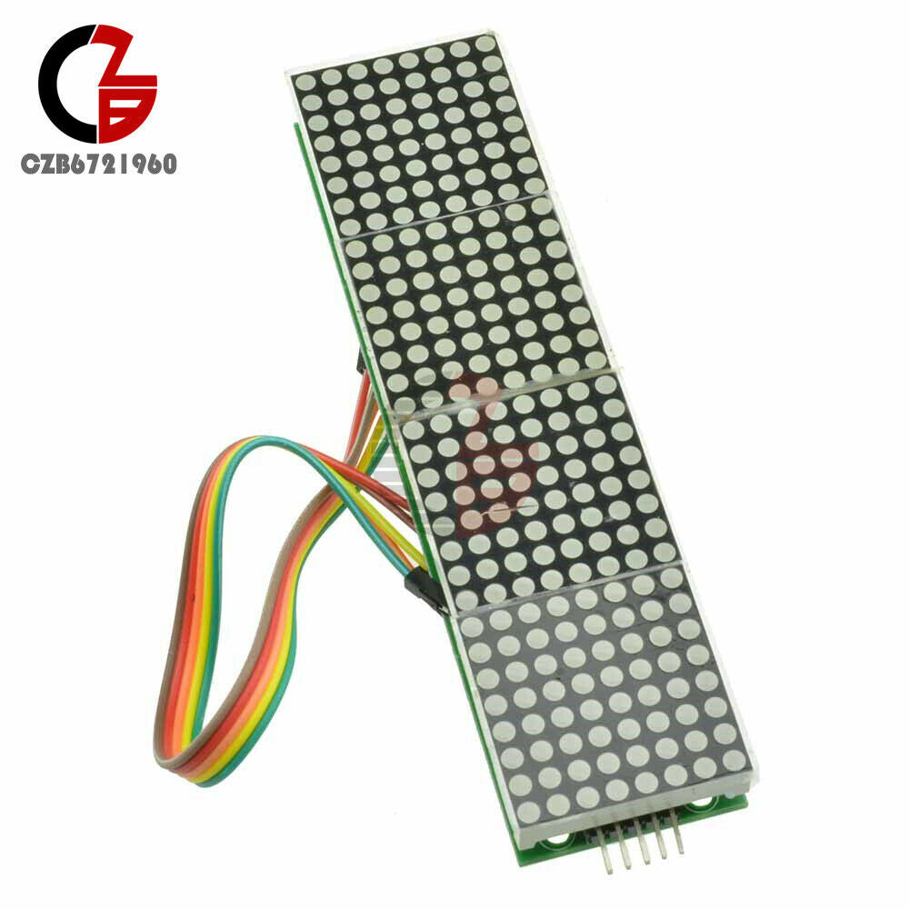 Dot Matrix Module Arduino Microcontroller MAX7219 4 In One Display + 5P Line