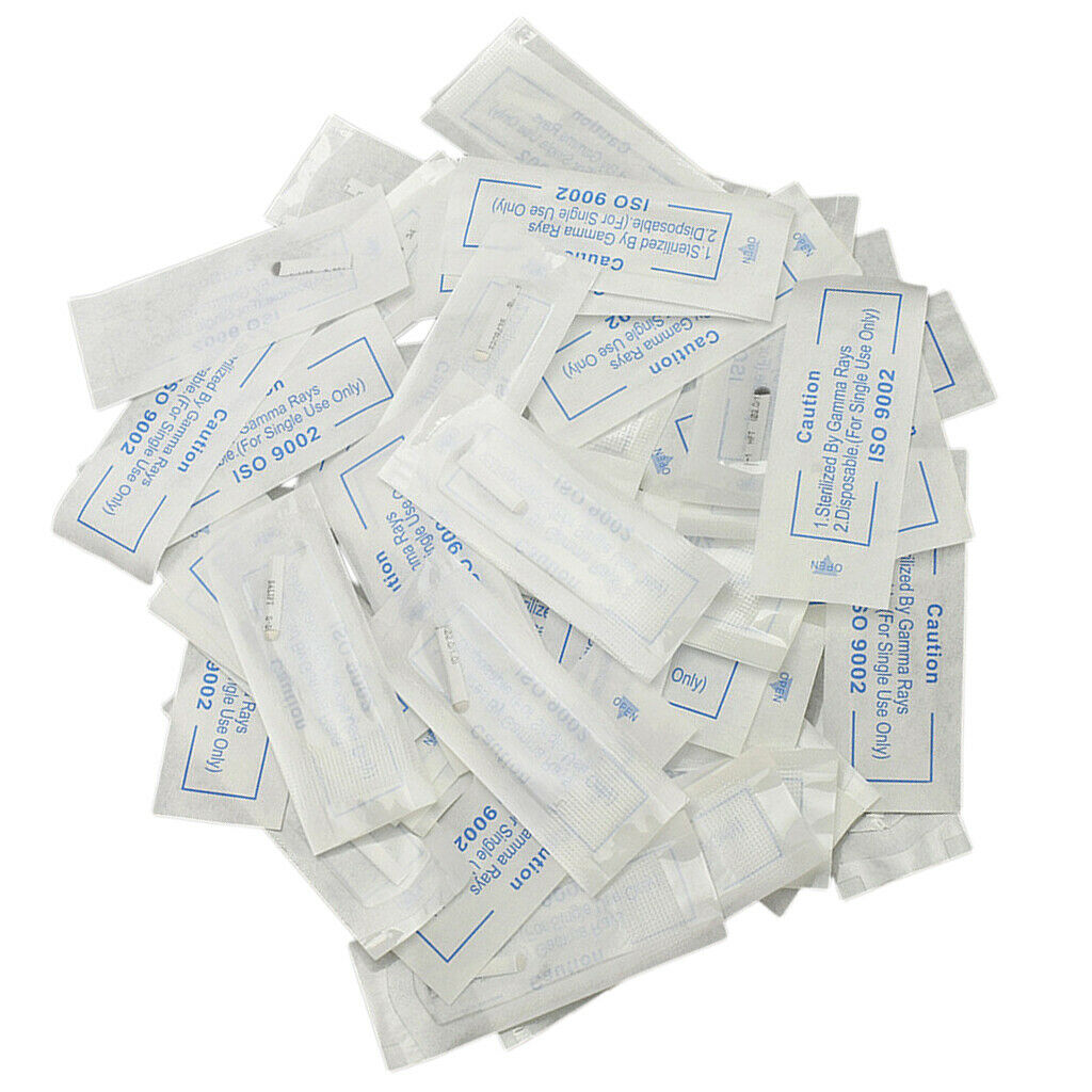 50pcs Stainless Steel Microblading Eyebrow Tattoo Disposable Blade Needles 18