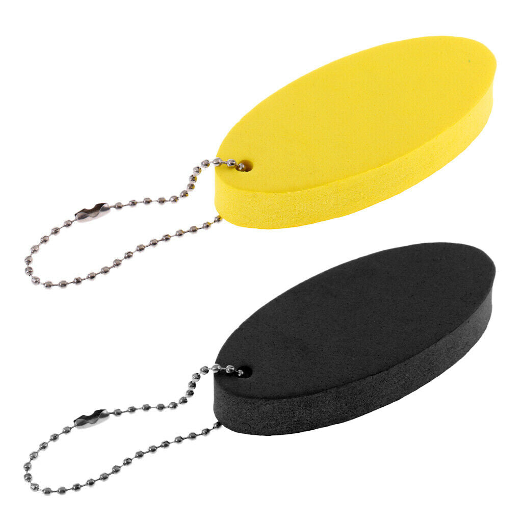 2 Pieces Yellow And Black Floating Keychains Oval Shape Pendant Unisex Fashion