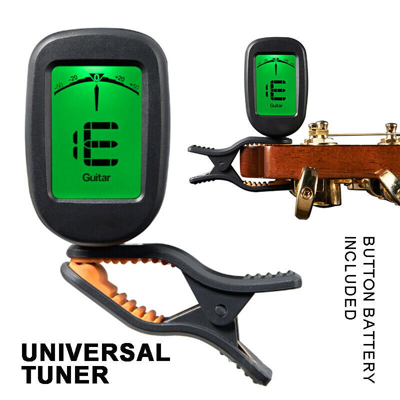 for Guitar Bass Violin Ukulele Chromatic LCD Clip On Tuner Electric Acoustic