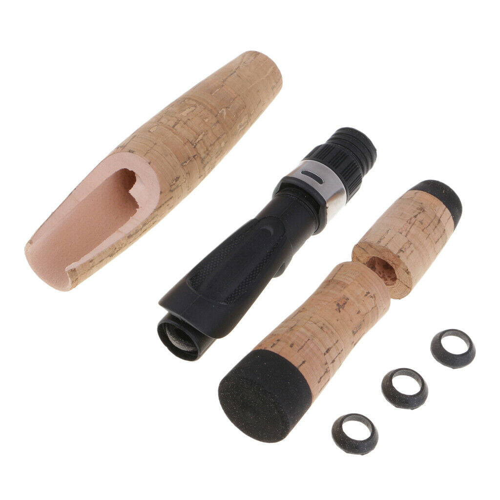 Plastic Reel Seat Rear Grip + Repair Composite Cork Handle Fishing Rod Kit