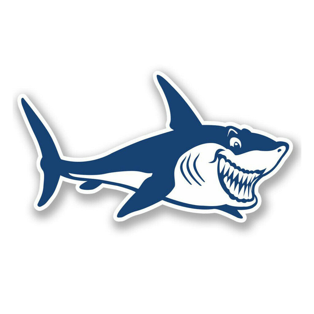 4 Pieces Shark + Shark Teeth Decals Stickers Kayak Fishing Boat Car Graphics