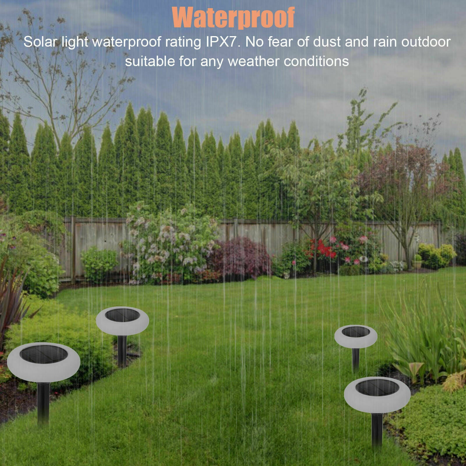 2PCS Solar LED Light Waterproof Lawn Lamp Yard Lanscape Color Changing Outdoor