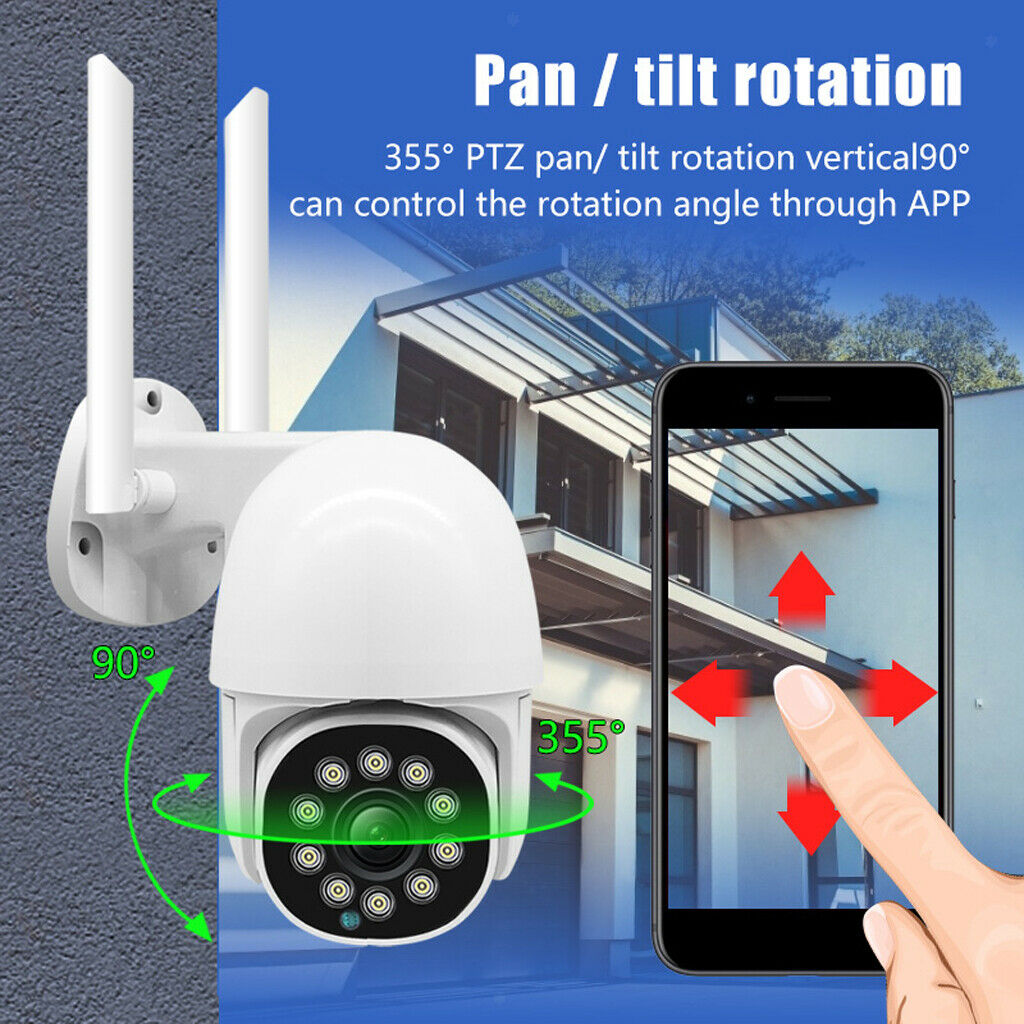 10-LED 1080P Outdoor Pan Tilt WiFi Security Camera 2-Way Audio Cloud Storage