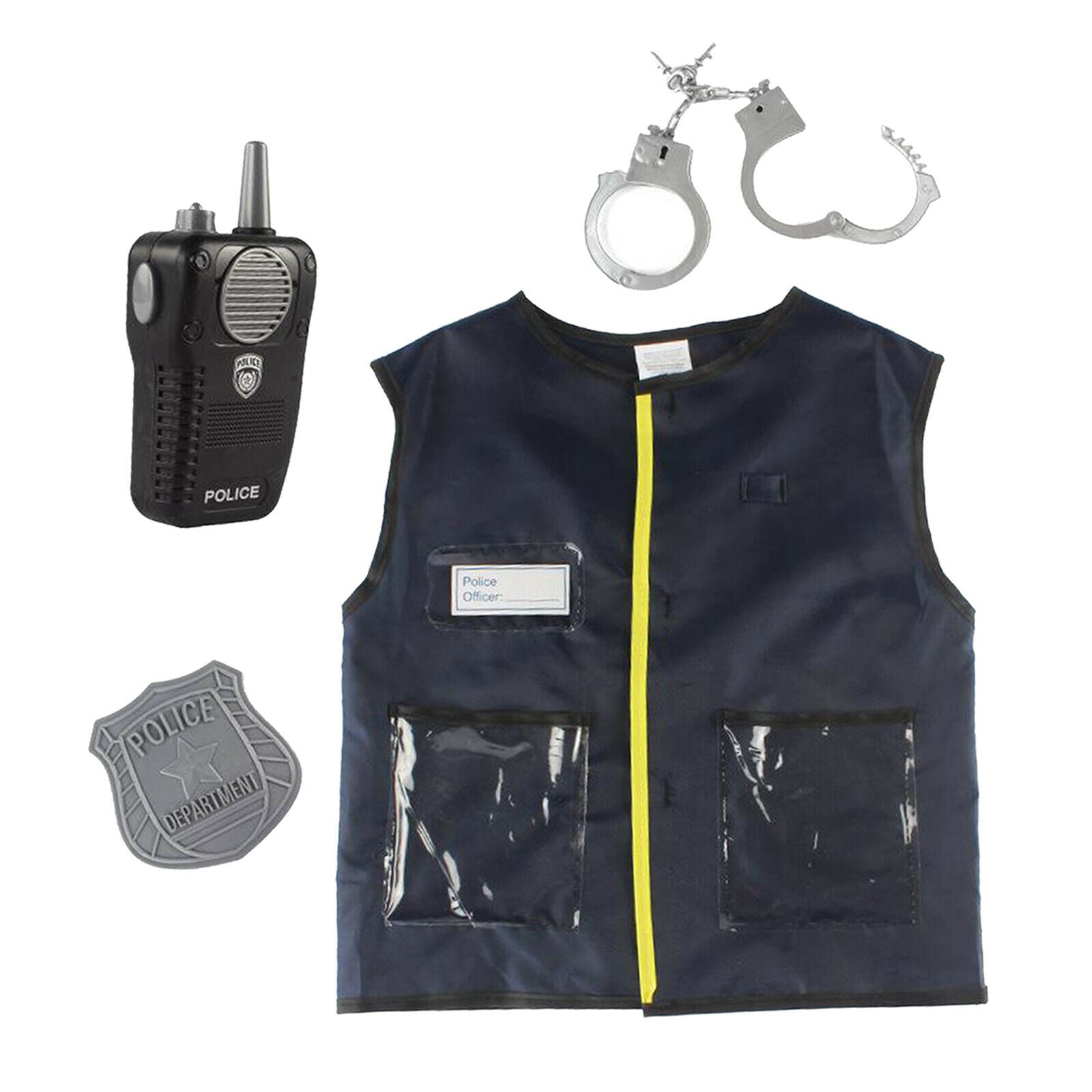 4pcs Kid Dress up Policeman Vest Costume for Pretend Play Party Supplies