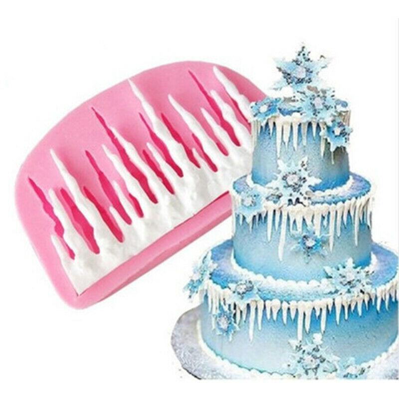 Icicles ice Silicone Mold Border Sugarcraft Frozen Fondant Cake for Party