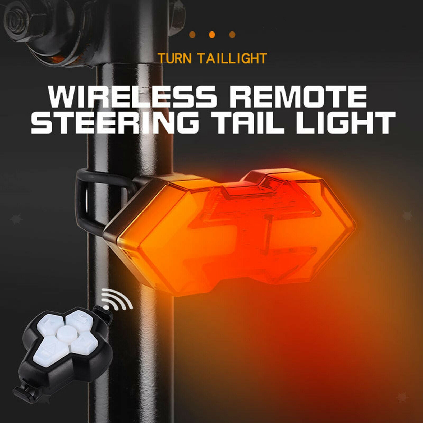 Bike Tail Light Turn Signals Indicator Wireless Bike USB Safety Cycling