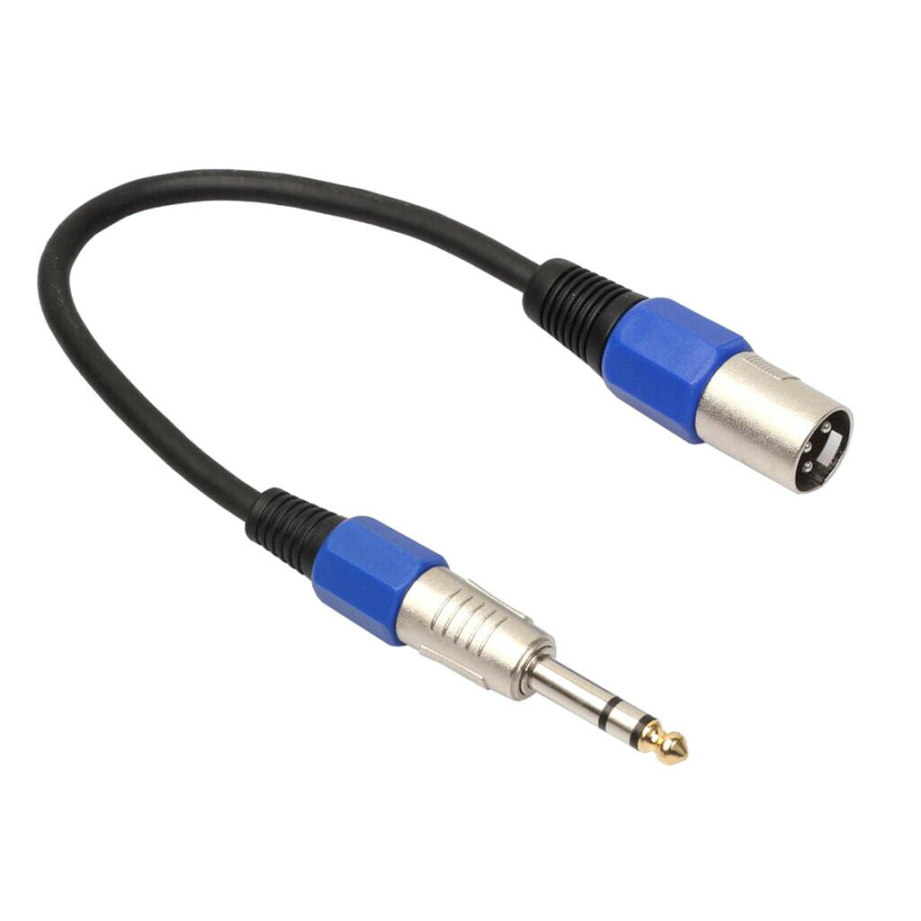 1ft 1/4'' TRS 6.35mm Male To 3 Pin XLR Male Audio Mic Extendsion Cable Cord