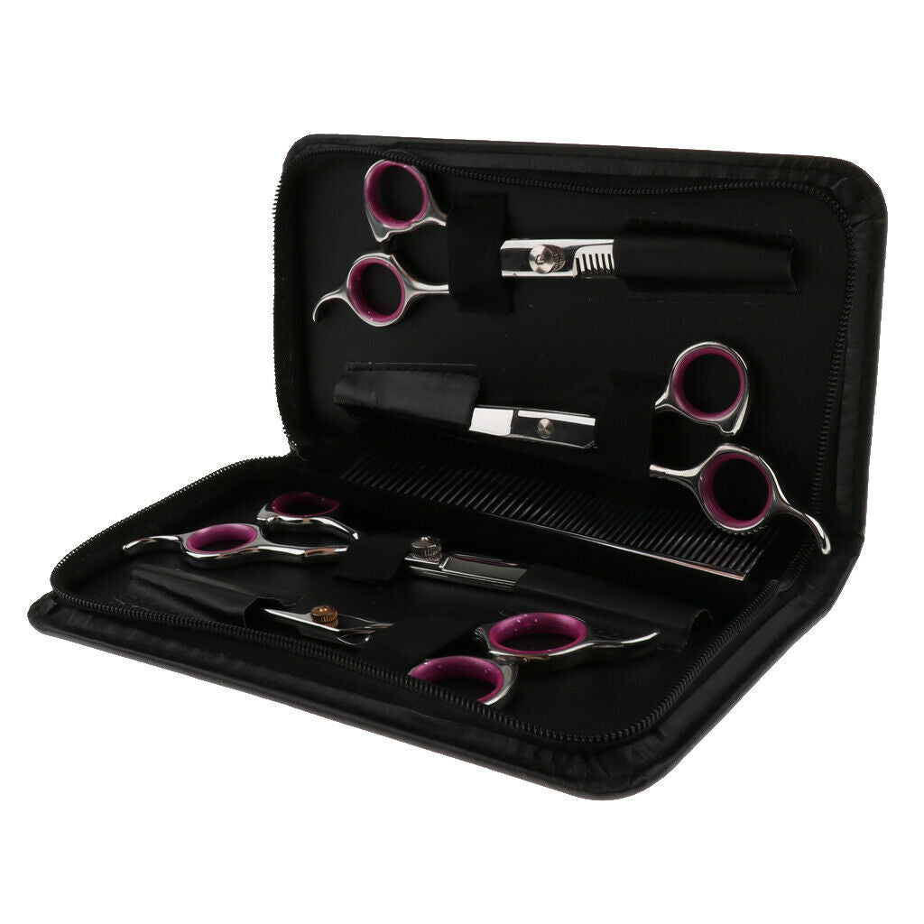 5Pcs Professional Dog Cutting Scissors Kit Thinning Scissors Stainless Steel