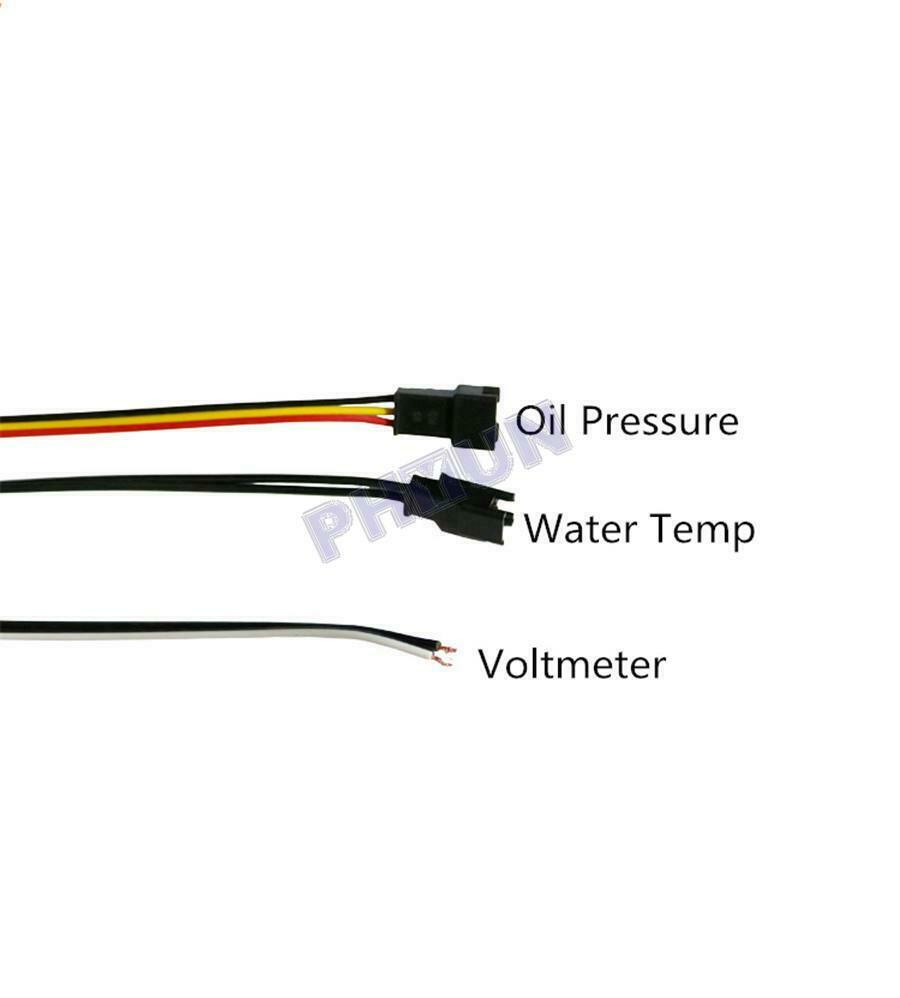 4 in 1 Car Oil Pressure Gauge/Voltmeter/Water Temp Gauge / Oil Fuel Gauge 9V-36V