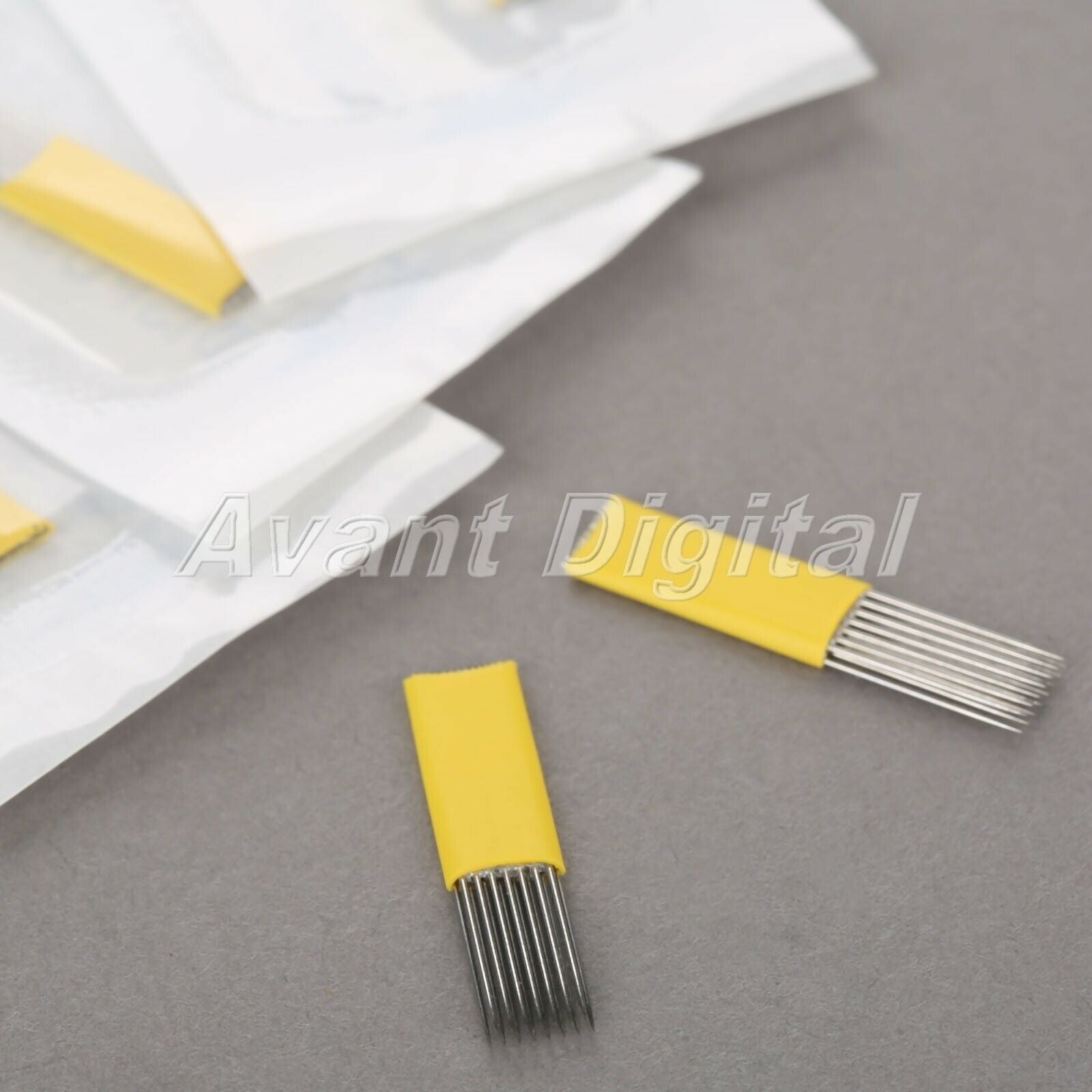 10X Stainless Steel Eyebrow Tattoo Permanent Makeup Pen Blade 15Pin Needles Kit