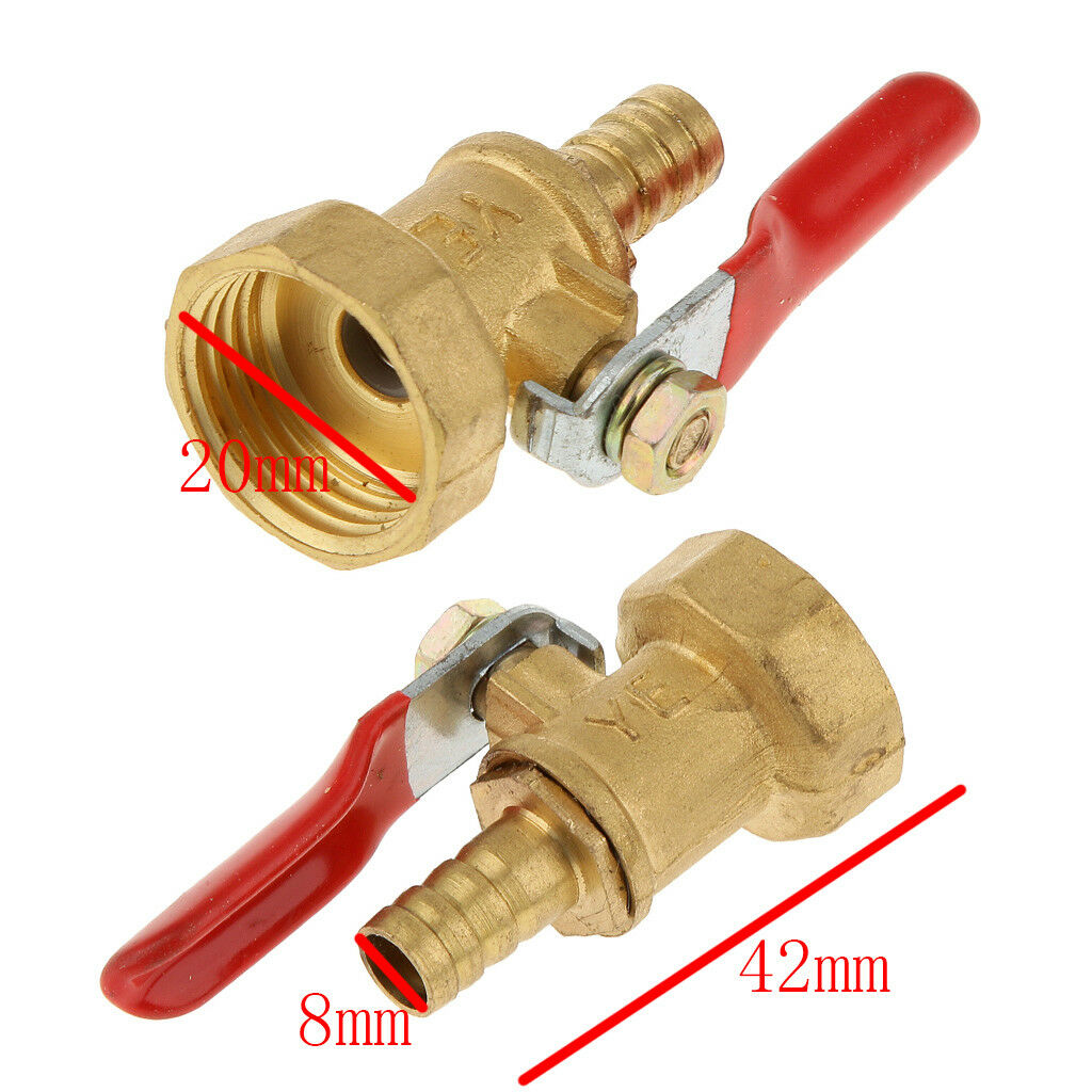 1/2 Female Thread to 5/16 Barbed Hose Lever Handle Brass Shut-Off Ball Valve