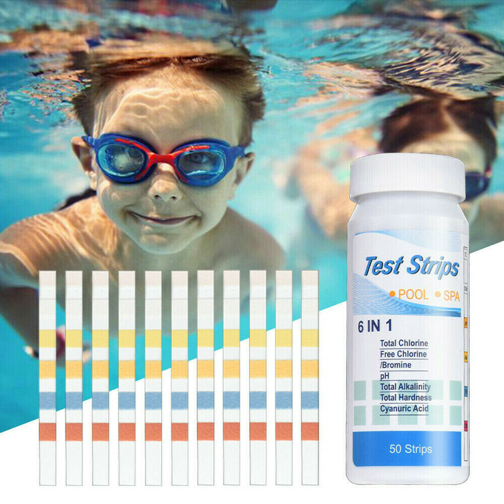 Swimming Pool 6 Way Test Strips SPA Chlorine PH Alkalinity Water Hardness Test