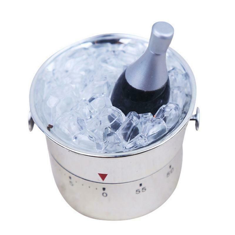 Ice Bucket Shaped Kitchen Timer 60 Minutes Mechanical Wind-Up Time Reminder Tool