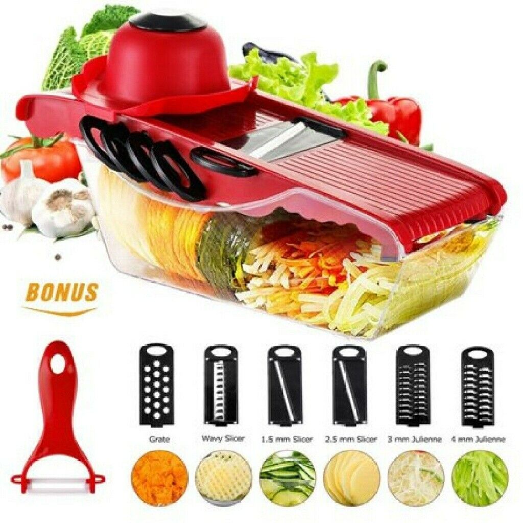 6in1 Slicer Mandoline Cutter Grater Multi-function Peeler Vegetable Carrat Onion