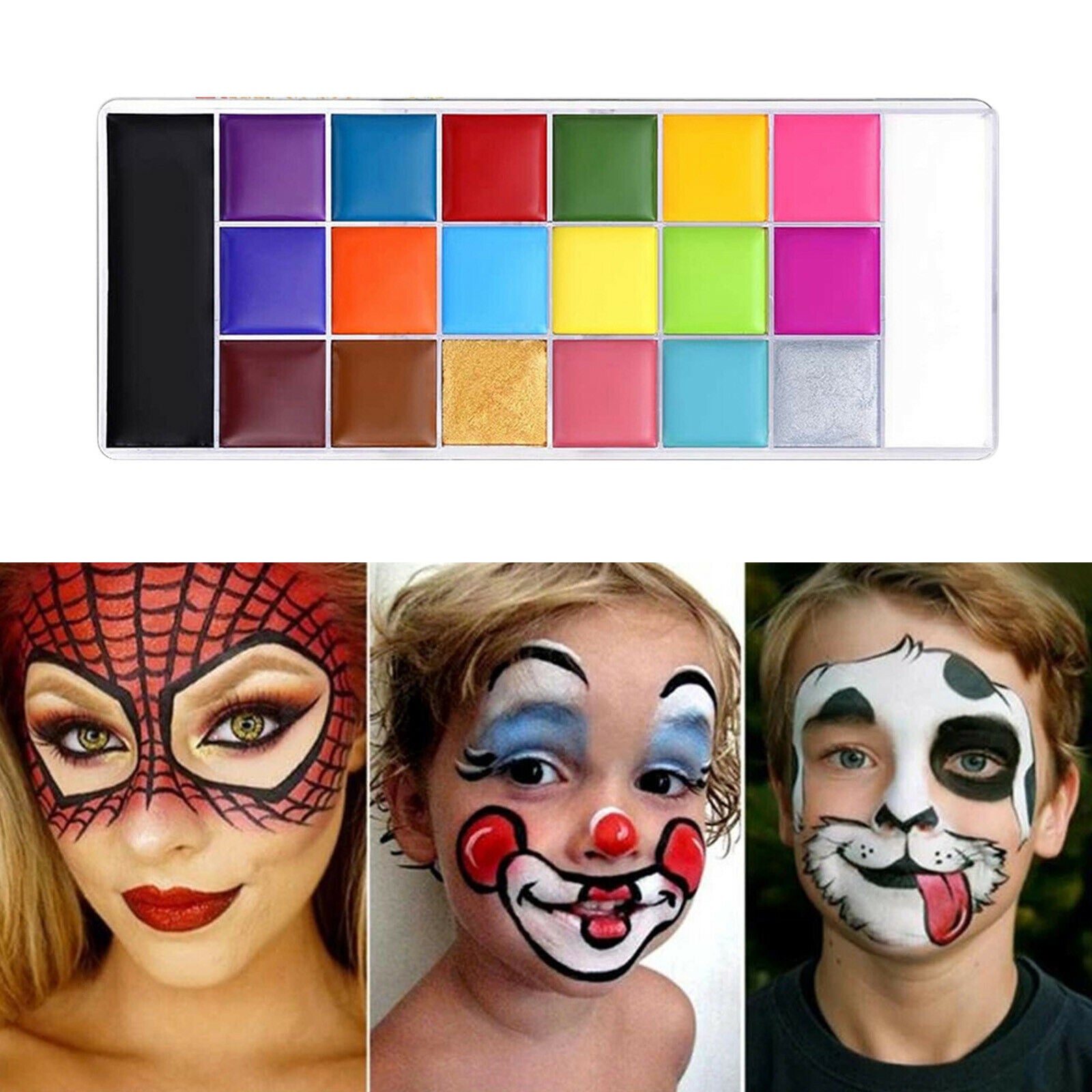 Face Body Paint Theatre Palette Halloween Facepaint Kit Paints Body Art