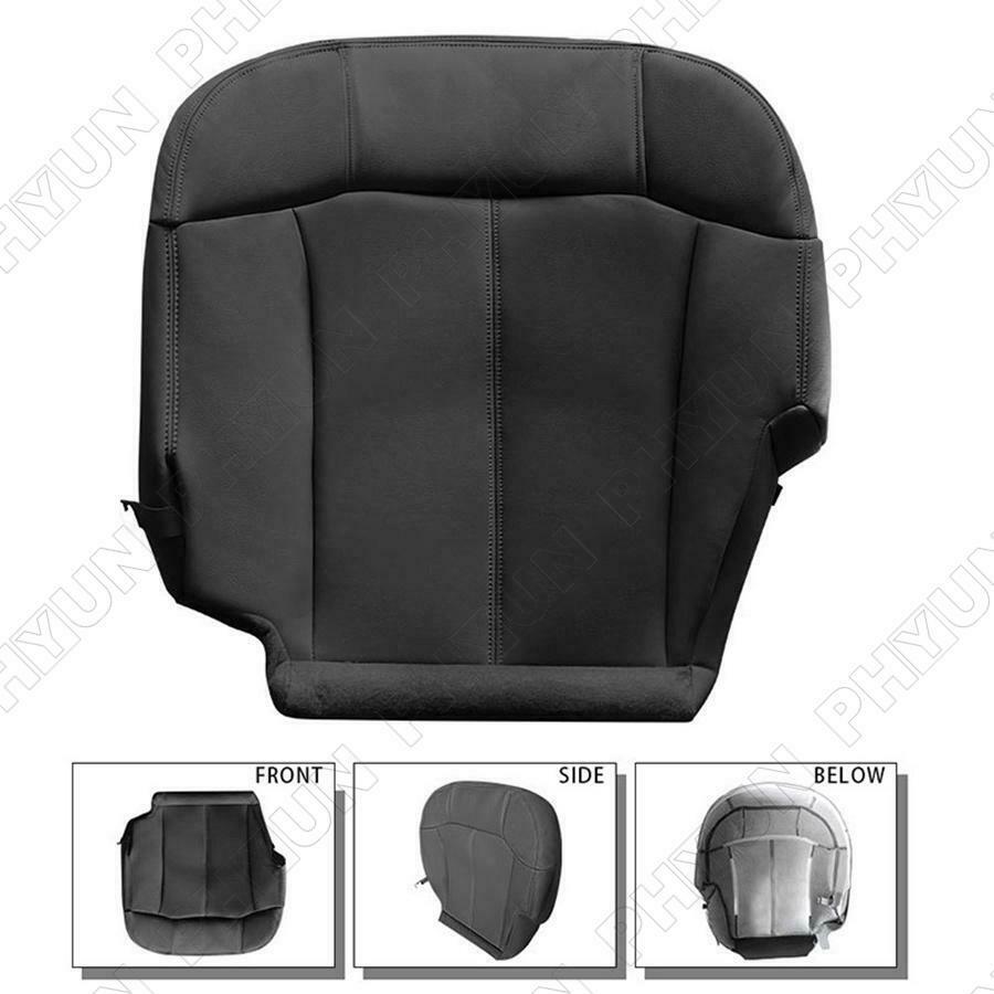 Black PU Leather Car Front Left Bottom Seat Cover For Chevy Silverado 1999-2002