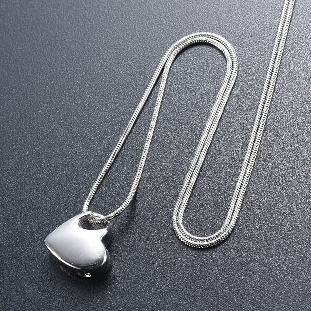 Heart Cremation Keepsake Urn Pendant for Necklace Choker - Pet Human Ashes