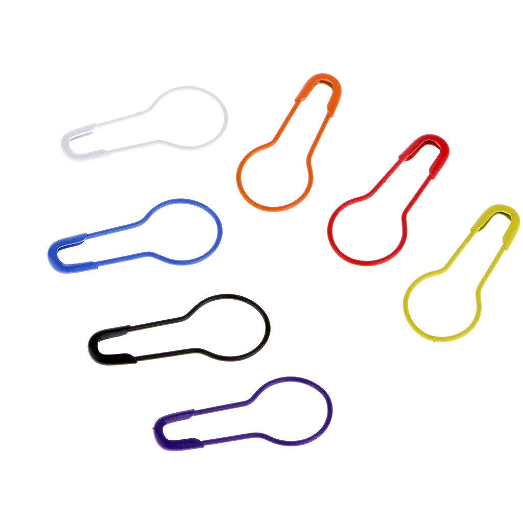 100Pcs Metal Multicolor Safety Pins Gourd Calabash Shape Coilless For Sewing