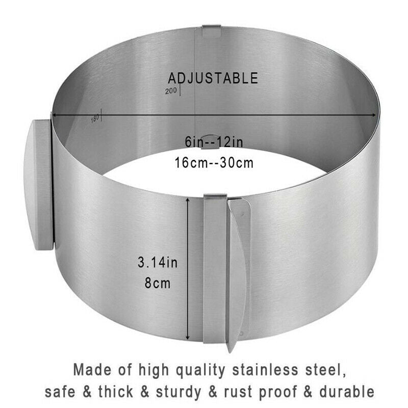 Retractable Stainless Steel 1 Pc Circle Mousse Ring Baking Tool Cake Mould M_DD