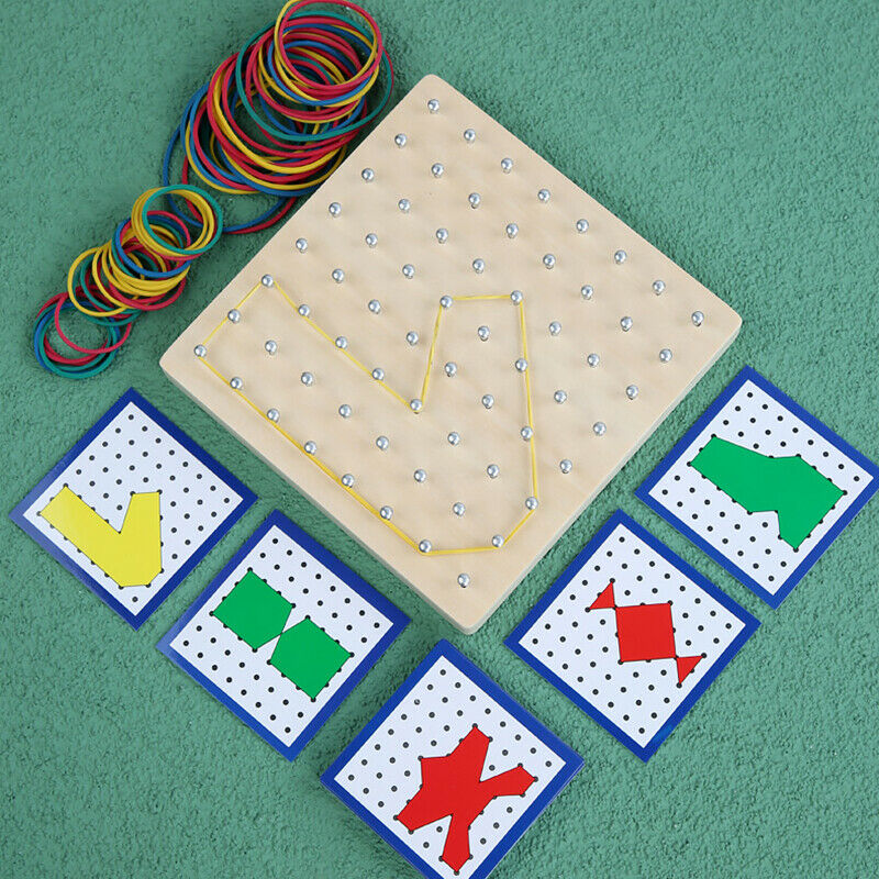 Wooden Toys Geoboard Mathematical Manipulative Block-30Pcs Pattern CardsFCA