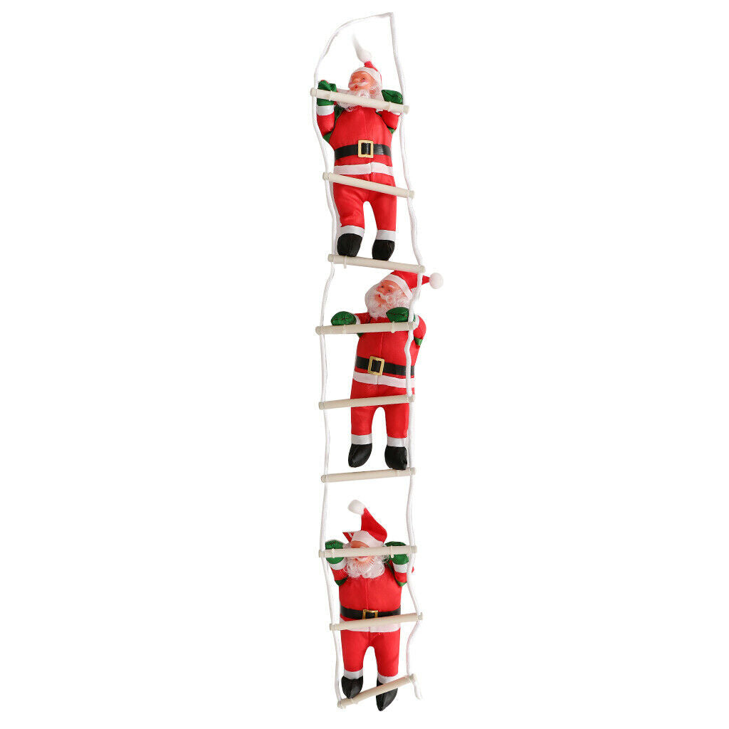 Santa Claus Climbing on Rope Ladder Christmas Tree Hanging Ornament 3 Santa