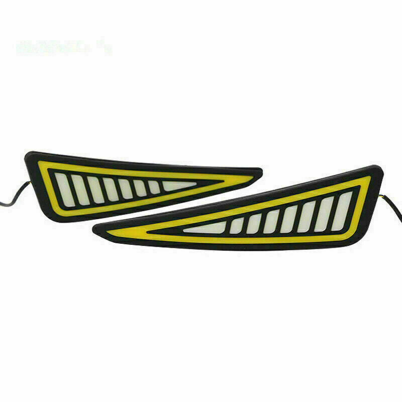 2PCS Car Universal DRL LED Daytime Running Light Driving Bulbs Turn Signal Strip