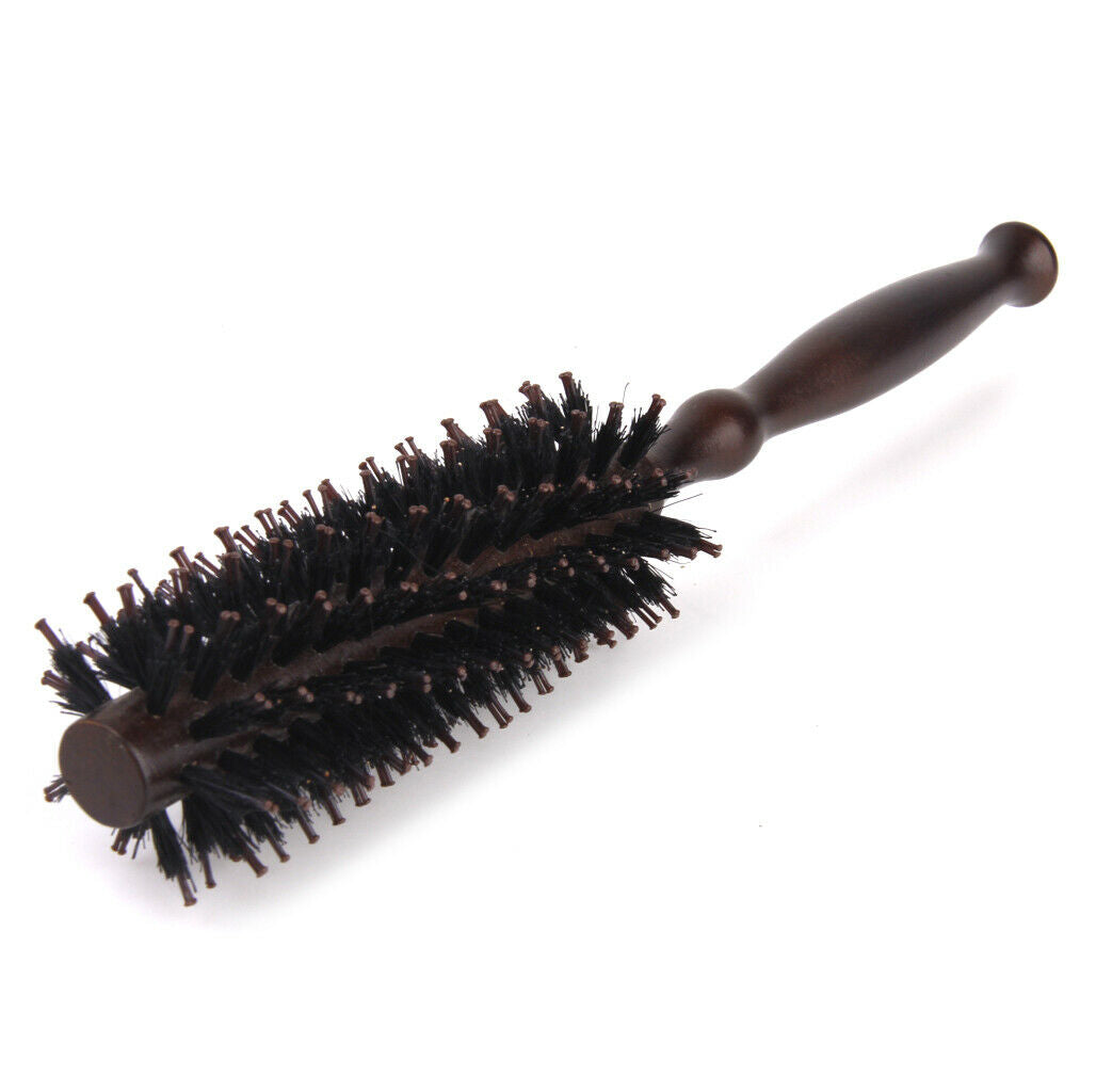 Wooden Handle Anti-Static No Frizz Round Brush Roller Comb for Blow Drying