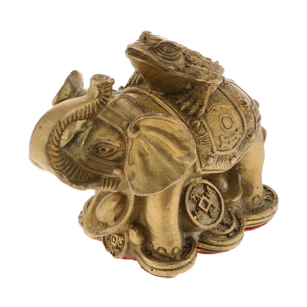 copper lucky toad elephant decoration Furnishing feng shui ornament craft M