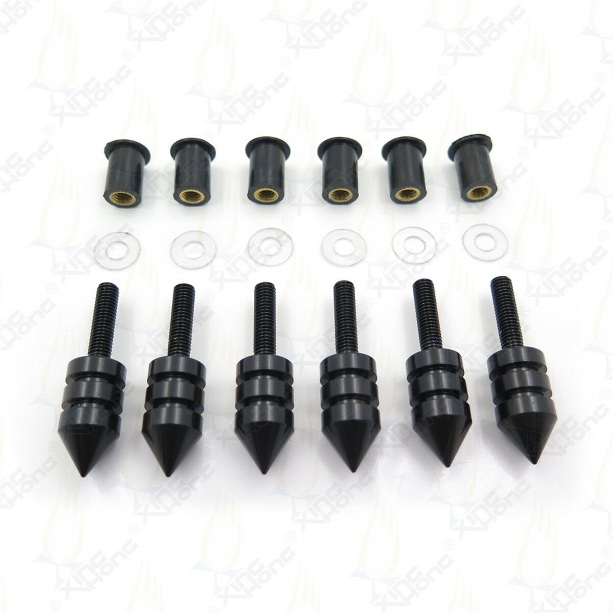 Black Spike Windscreen Bolts Screws Set For Aprilia RS125 2006-2010