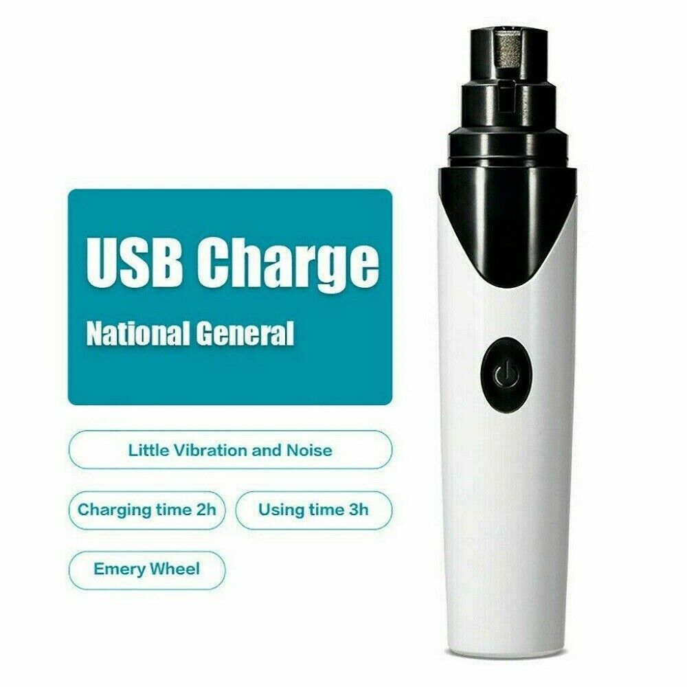 USB Electric Pet Dog Cat Nail Grinder Paws Grooming Trimmer Clipper Tool 5 hours