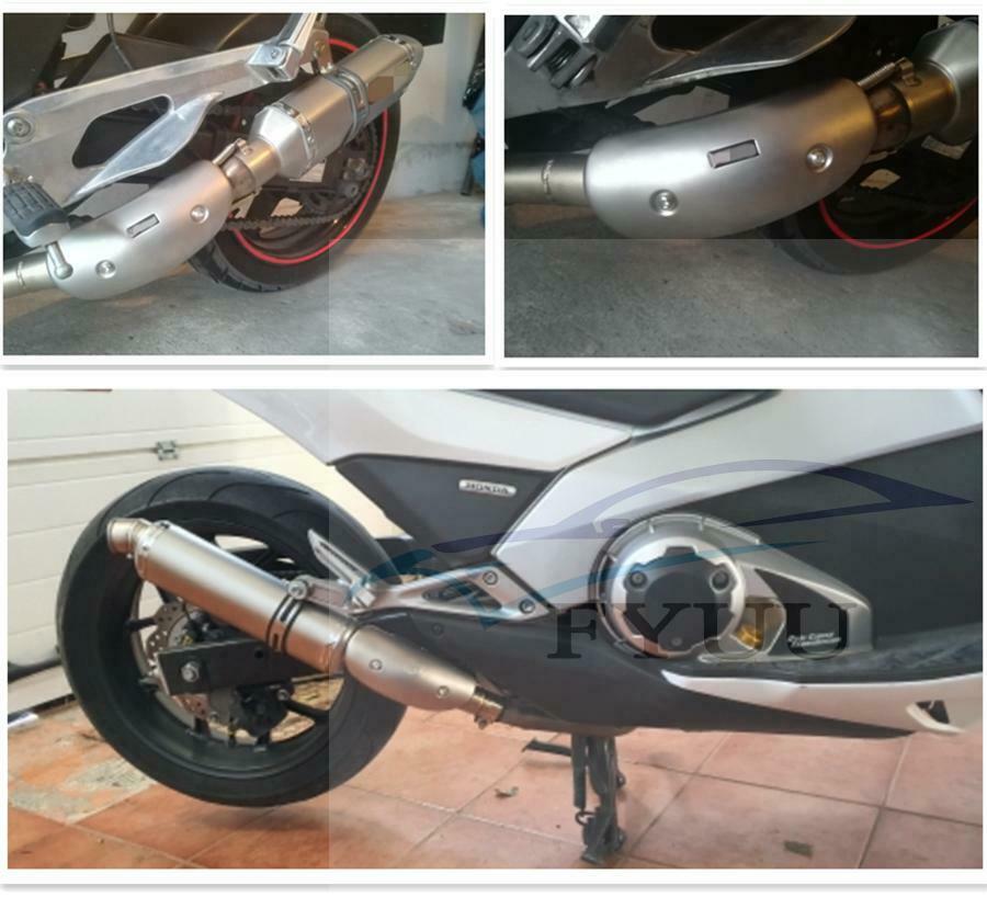 195mm/7.8" Motorcycle Exhaust titanium Look Protector Heat Hot Shield Cover