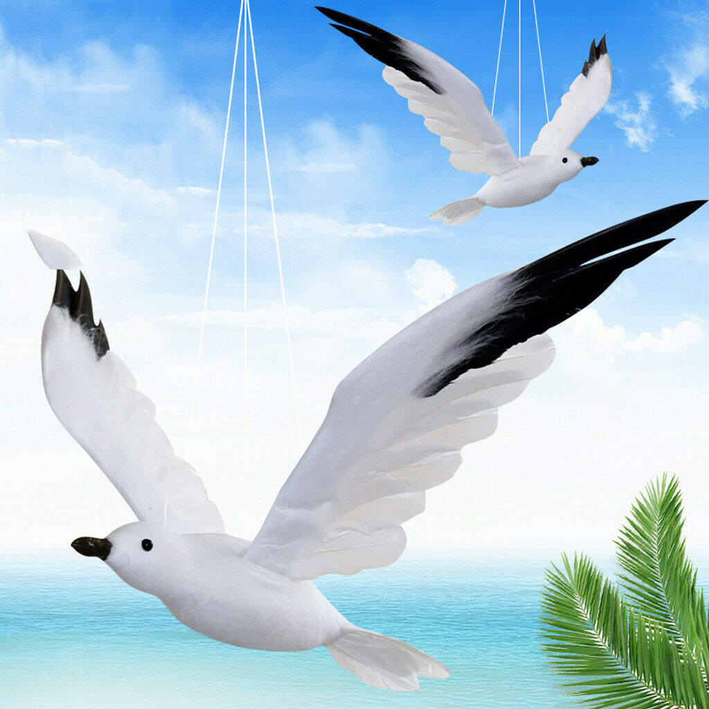 Flying Foam Seagull Birds Statue Wall Hanging Art Decor Home Ornament Size M