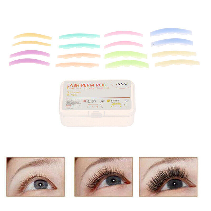 8 Pairs Silicone Eyelash Perming Pad Lashes Curler Rods Lashes Lift Shield TBDD
