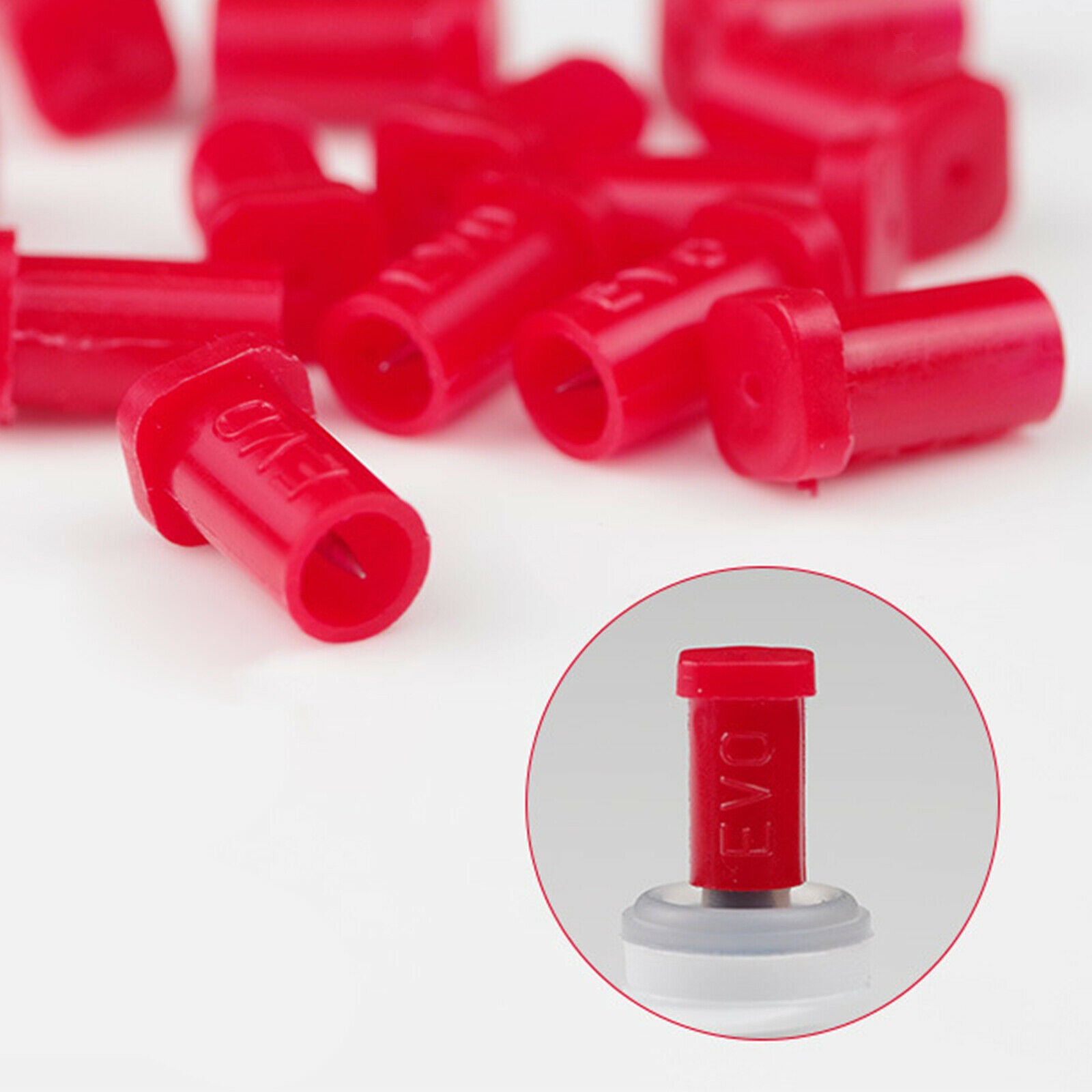 Universal Blocking Needle Plastic Lash Bottle Plug Mouth Tips for Salon Red