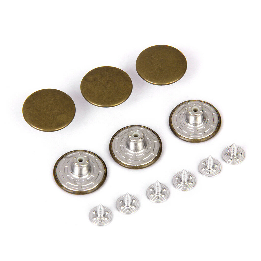 6 Sets Denim Jeans Buttons Stud Hammer On 2cm for DIY Craft Repair