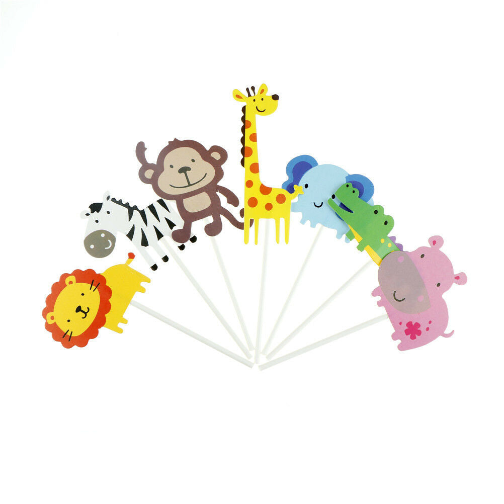 7pcs Baby Shower Wildlife Animal CakeBDopper Party Monkey Lion Zebra C.l8