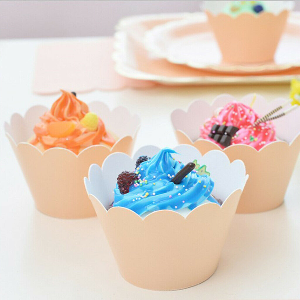 8 Pieces Paper Cupcake Wrapper Bake Cup Liner Muffin Case Party Decor Pink