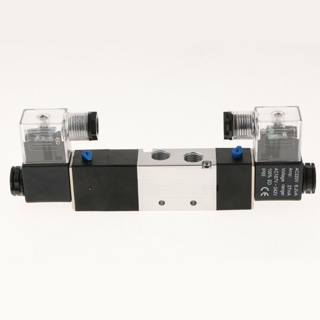 DC 220V Pneumatic Double Coil Double Coil Solenoid Air Valves 5 Port 3 Position