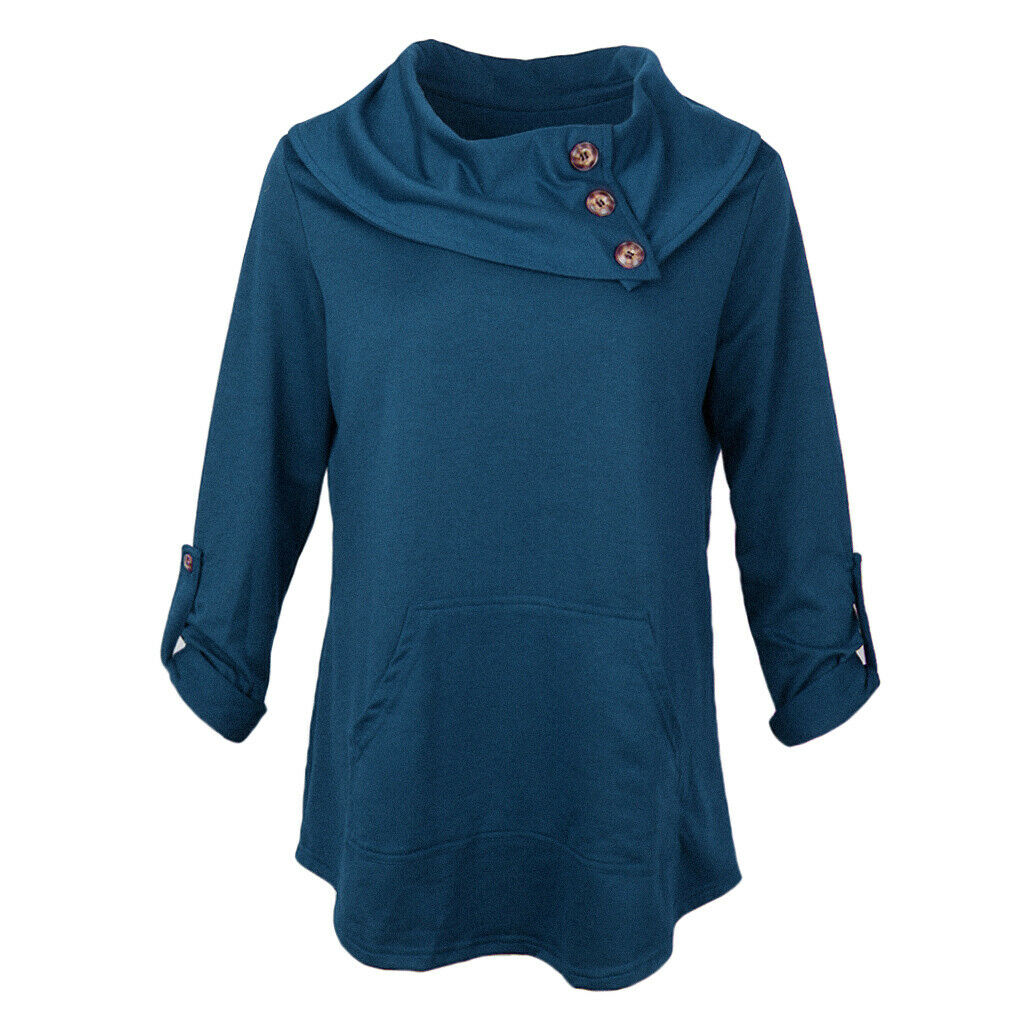 Women Plus Size Long Sleeve Hoodie Oversized Sweatshirt Casual Baggy S Blue