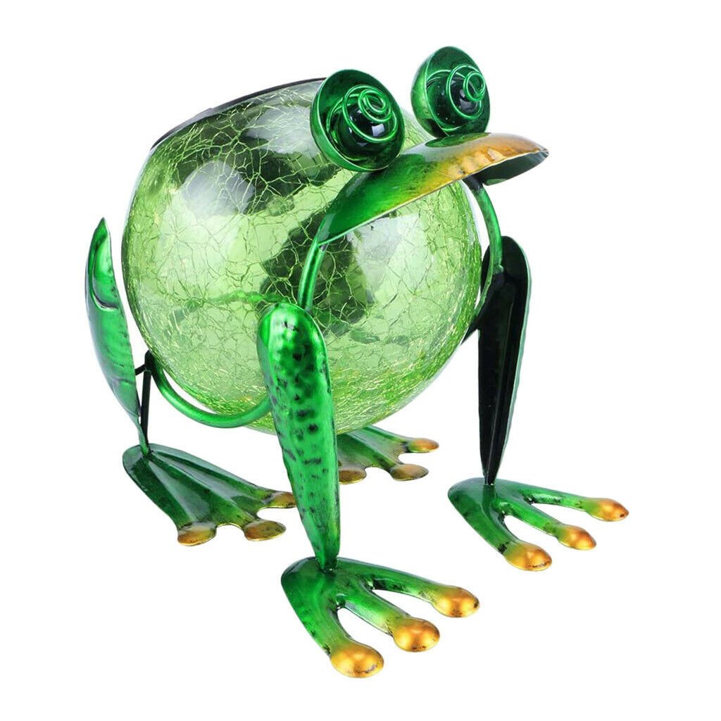 Frog Lamp Solar Powered Garden Decorations Lights , Yard Metal Figures Outdoor