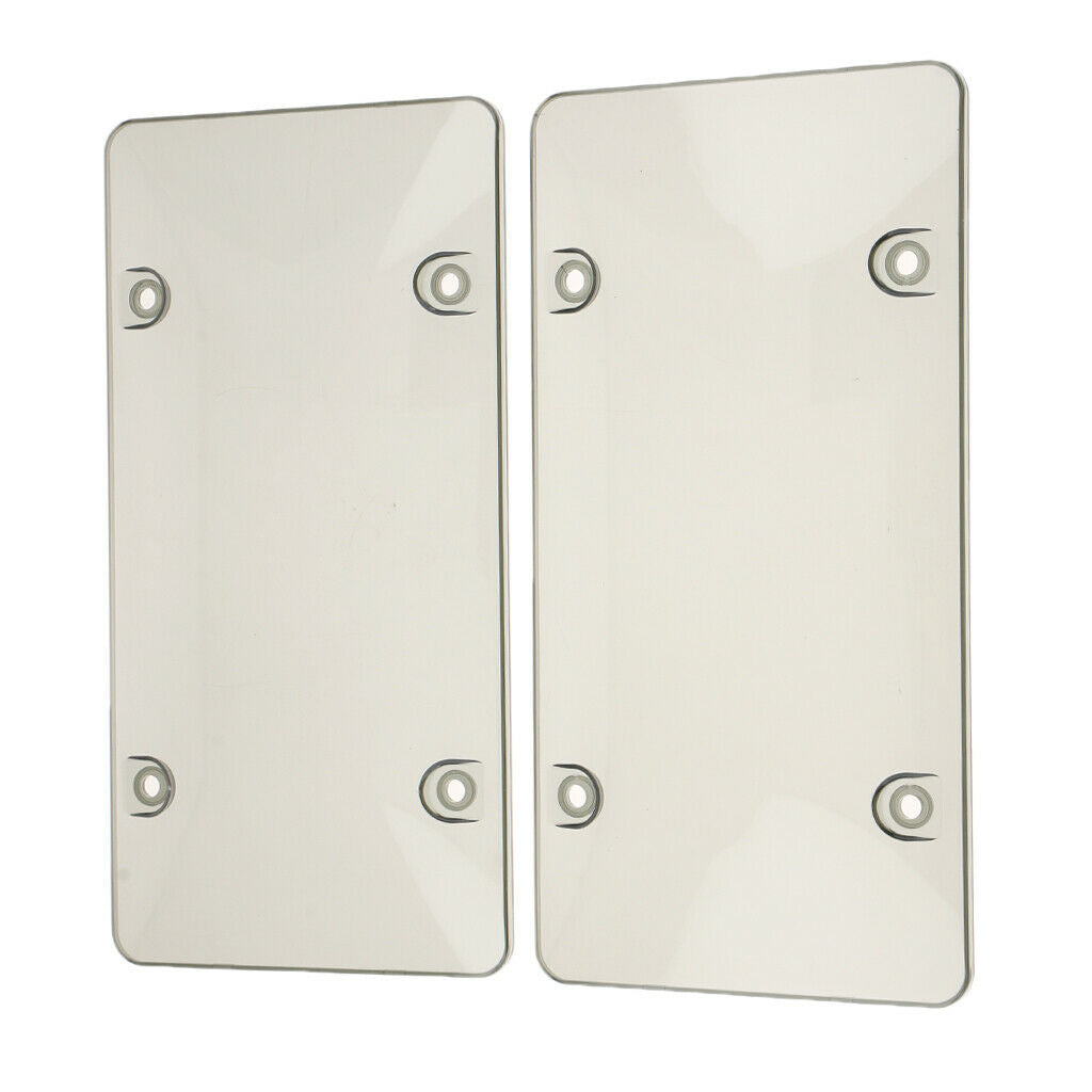 2 Pieces License Plate Frames Convex Surface Cover UV Protection Shield